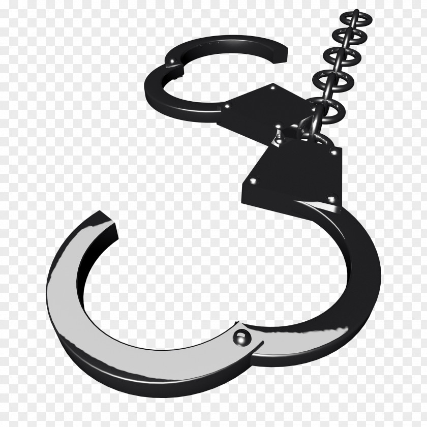 Hand Painted Black Metal Handcuffs Royalty-free Stock Photography Illustration PNG