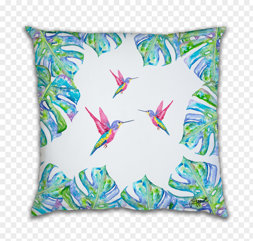 Monstera Throw Pillows Cushion Textile Feather PNG