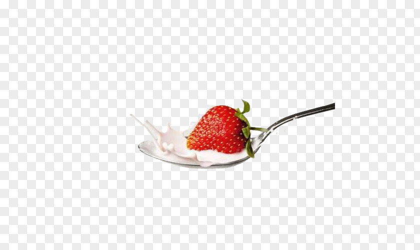 Spoon Strawberries Corn Flakes Cows Milk Stock Photography PNG