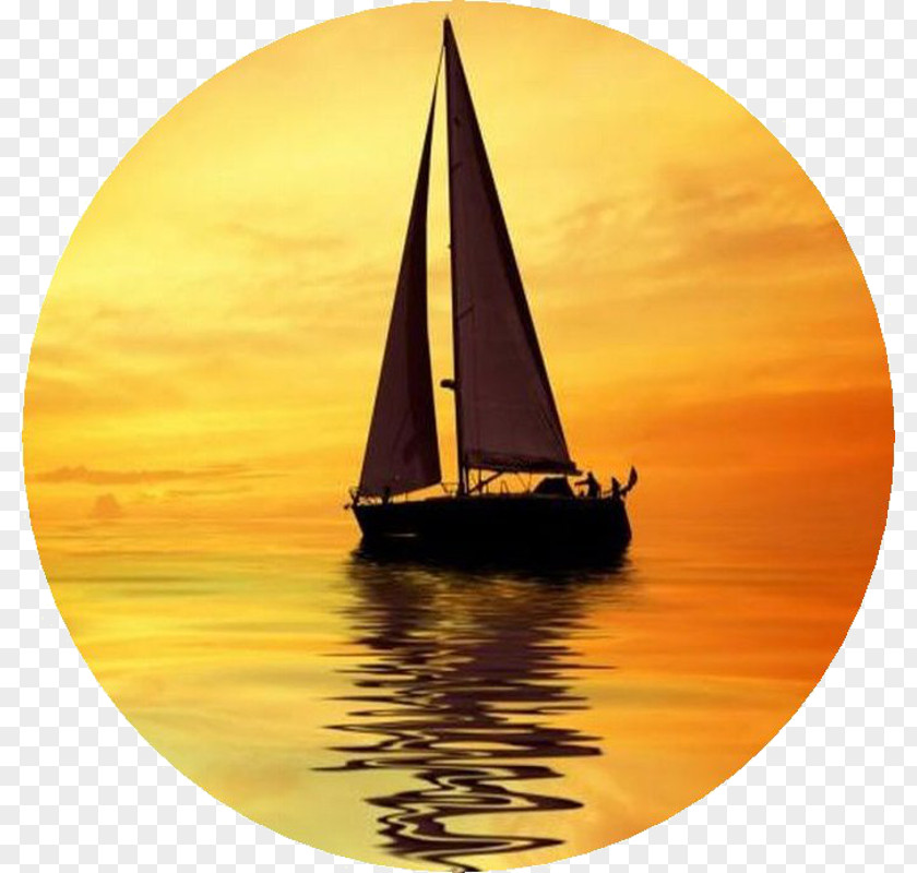 Sunset Sailboat Sailing Ship PNG