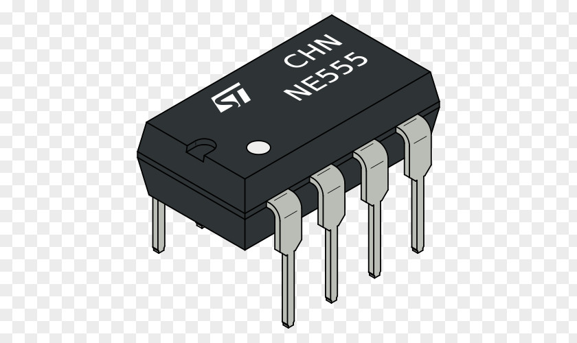 555 Integrated Circuits & Chips Flip-flop Electronic Circuit Dual In-line Package Electronics PNG