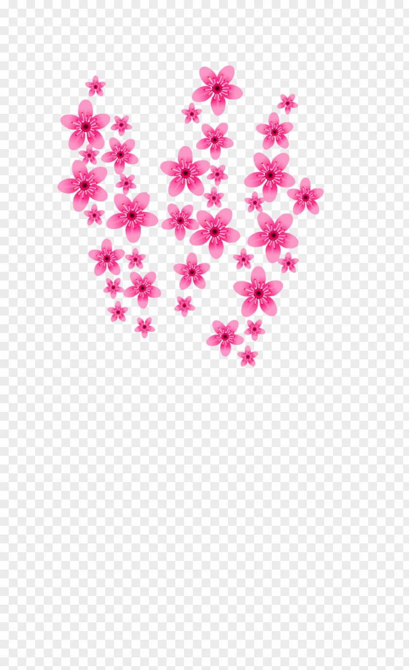 Cherry Blossom Flower Petal Heart PNG