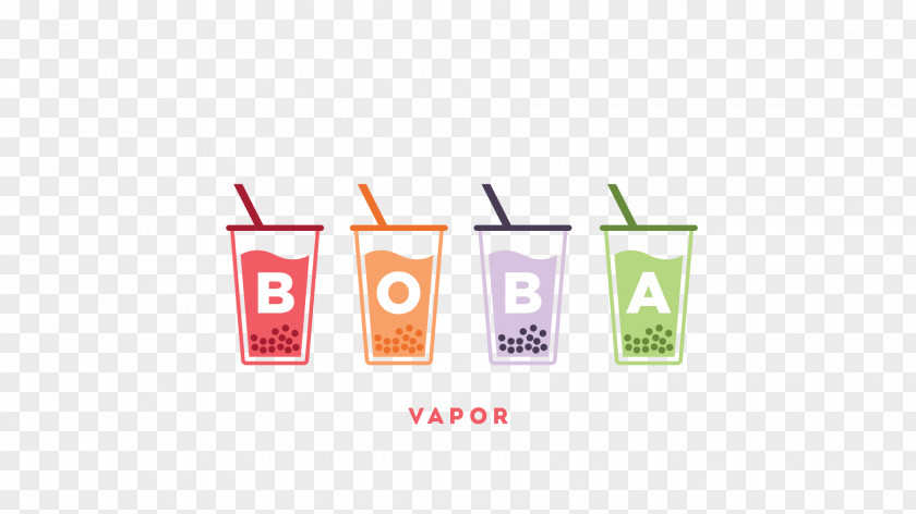 Boba Tea Electronic Cigarette Aerosol And Liquid Brand Logo Graphic Design PNG