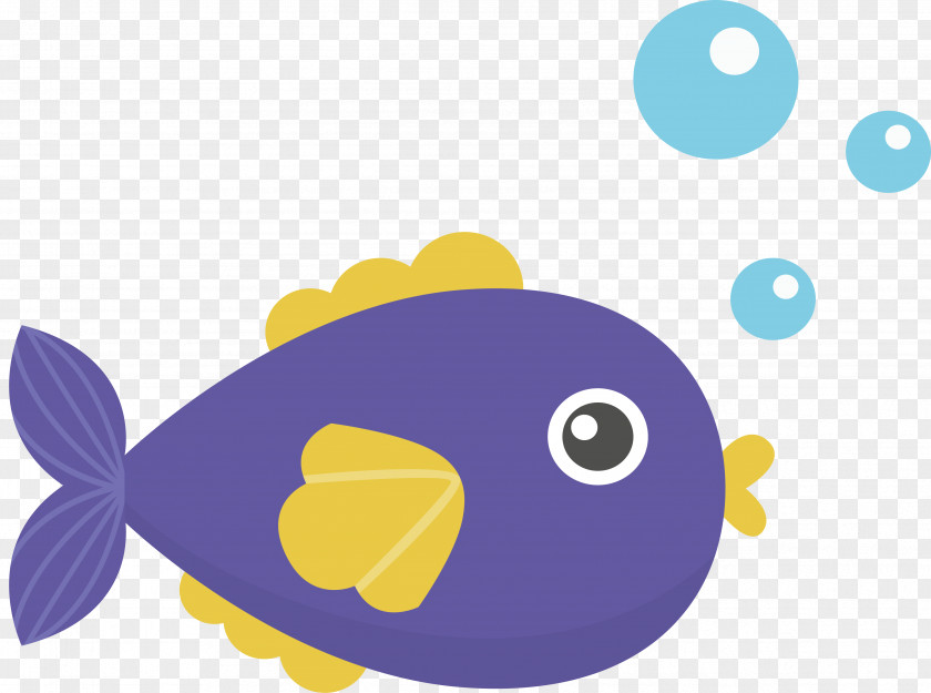 Fish Spitting Bubbles Illustration PNG