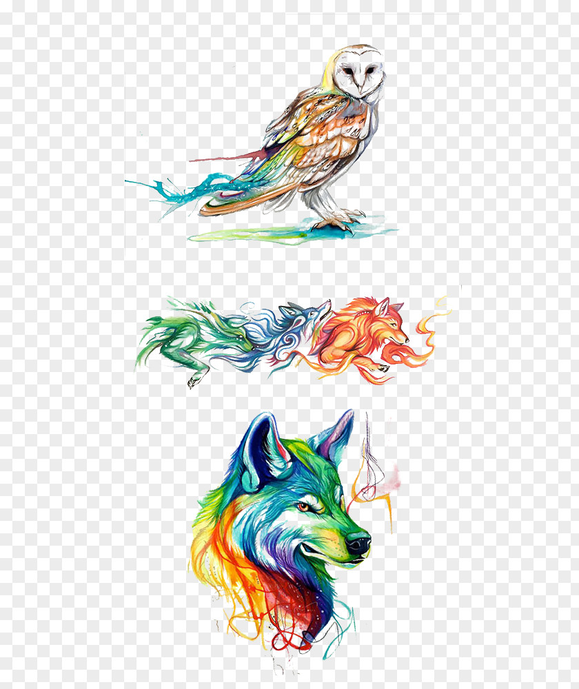 Hand-painted Watercolor Animals Owl Painting Illustration PNG