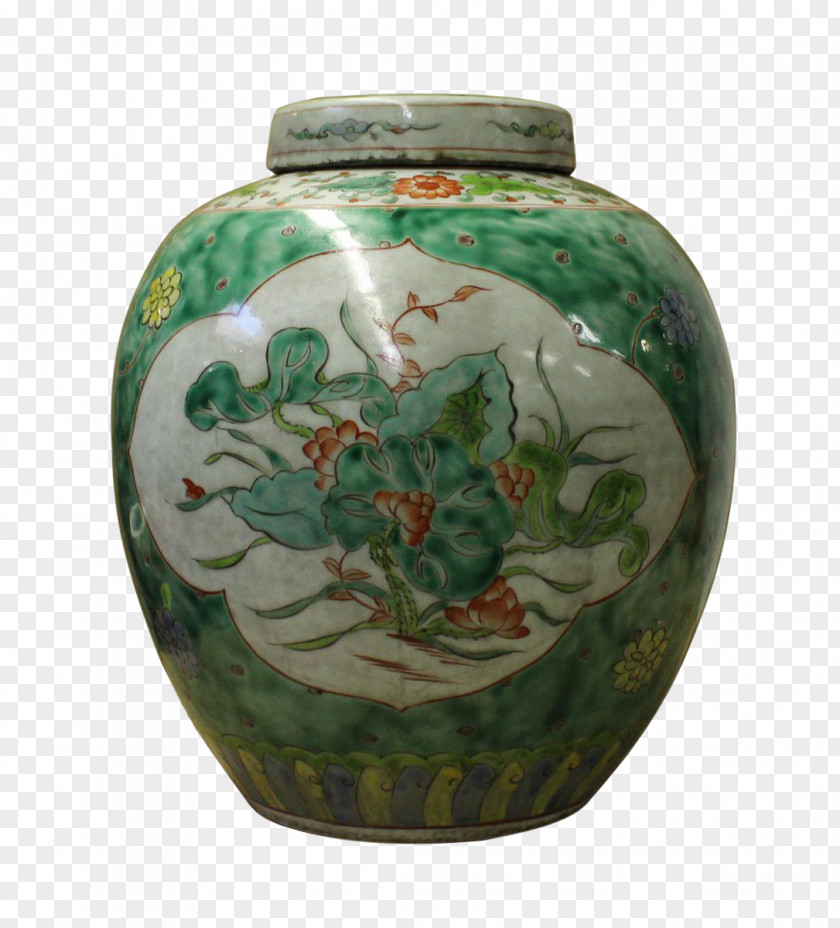 Vase Porcelain Ceramic Pottery Green PNG