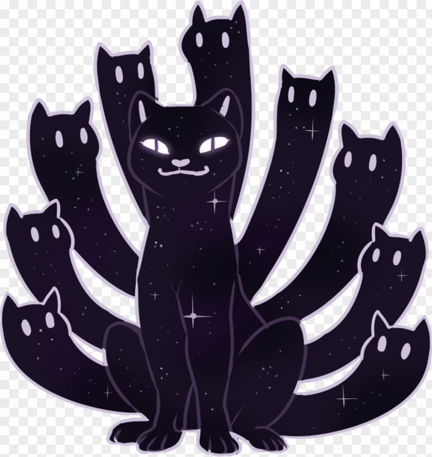 Cat Character Animated Cartoon Black M Font PNG