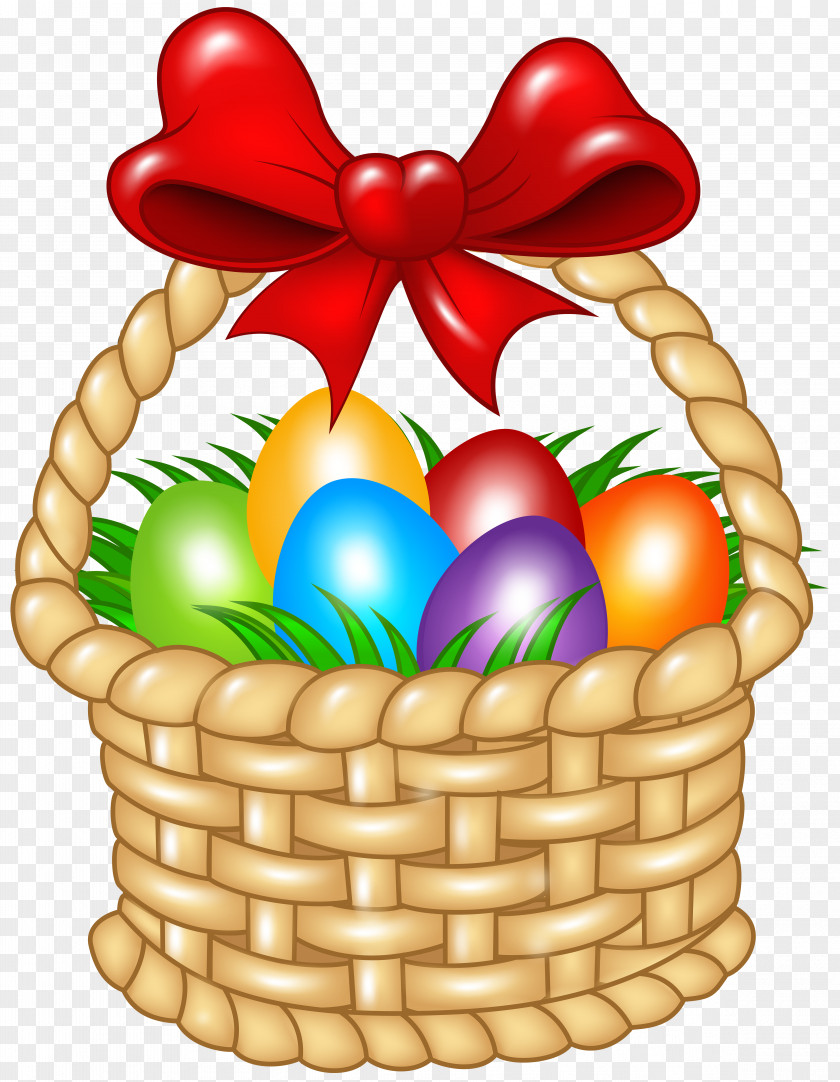 Easter Basket Transparent Clip Art Image Bunny Red Egg PNG
