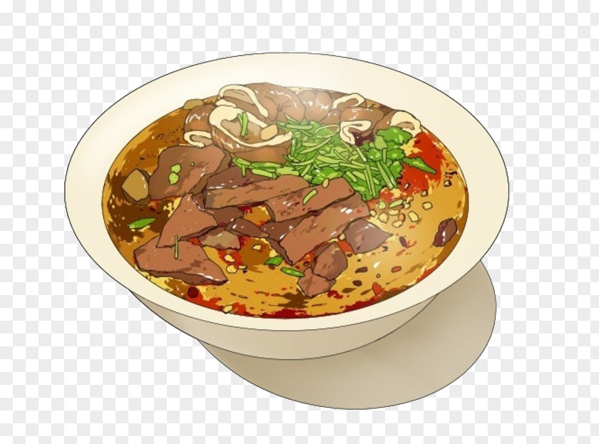 Hand-painted Japanese Cuisine Beef Noodle Soup Dandan Noodles Bunsik PNG