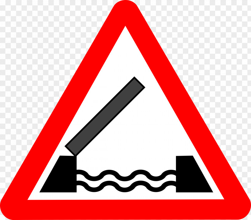 Road Drawbridge Traffic Sign PNG