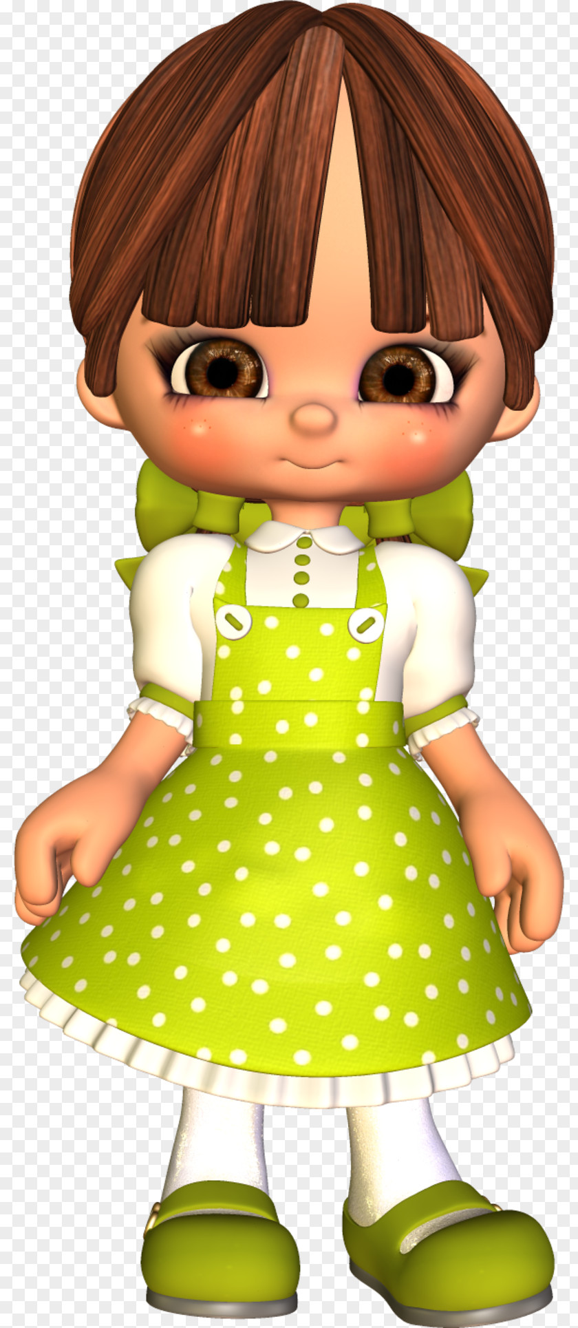 Doll Green Toddler Character Clip Art PNG