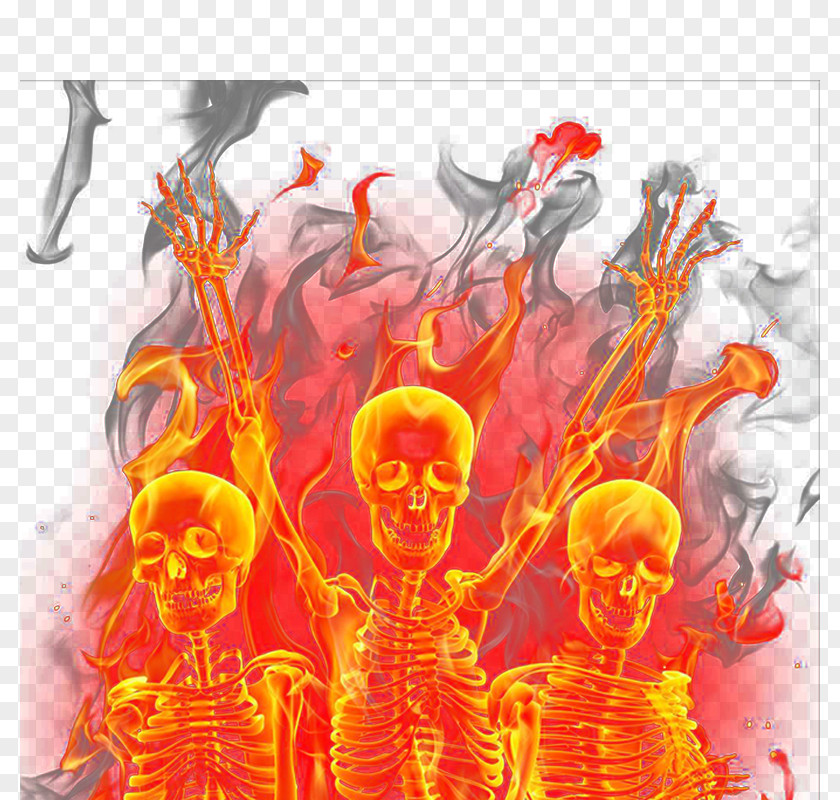 Flame Skeleton Corps Fire Combustion PNG