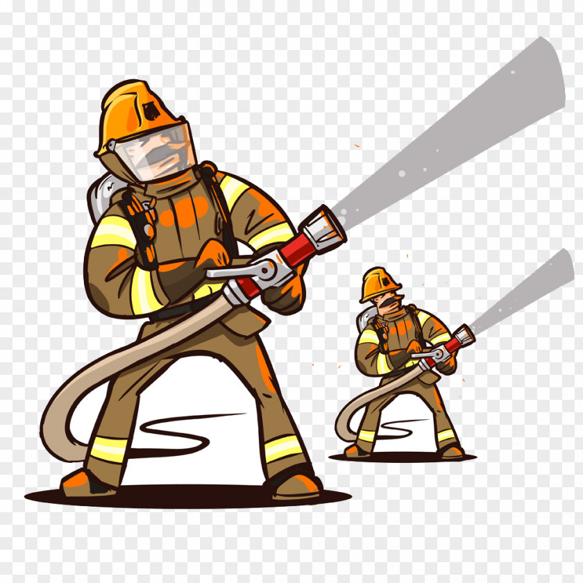 Fireman Sketch Firefighter Fire Hose Cartoon PNG