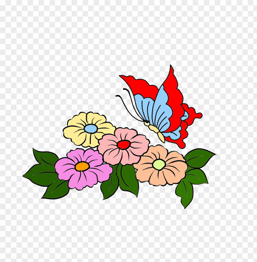 Butterfly Flowers Monarch Floral Design Clip Art PNG