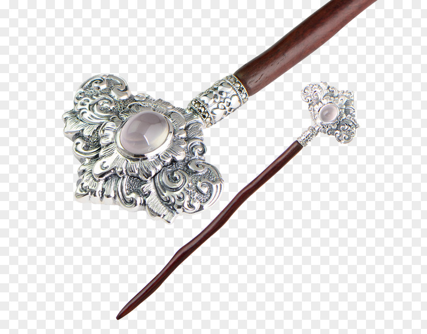 Classical Woman With Hairpin Hair Stick PNG