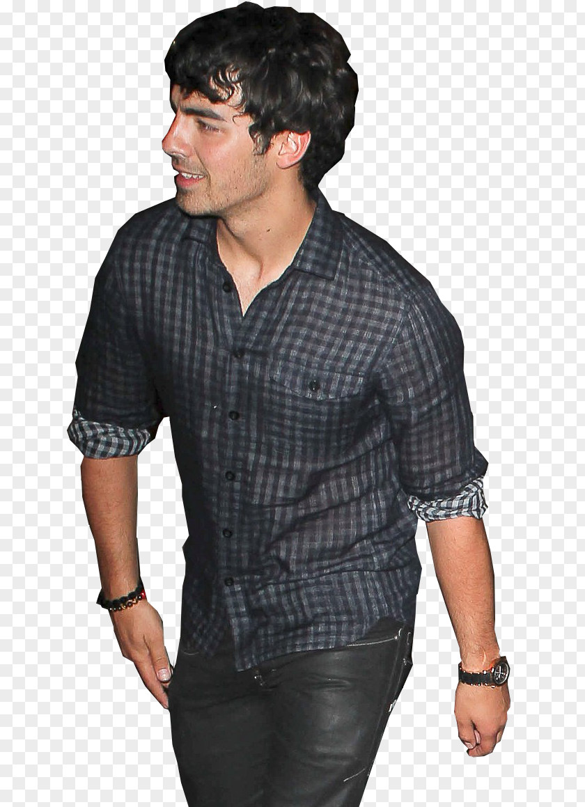 Joe Jonas Dress Shirt Tartan T-shirt Textile Sleeve PNG