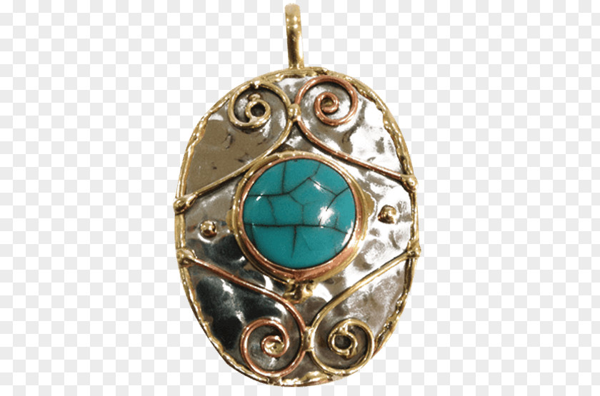 Stone Spears Locket Turquoise PNG