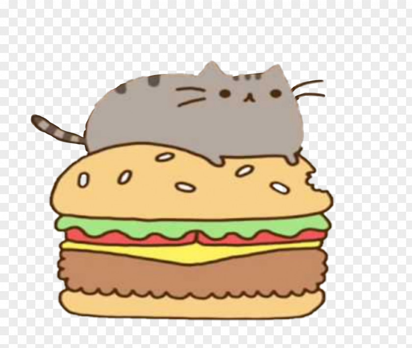 Cat Pusheen Hamburger Food PNG