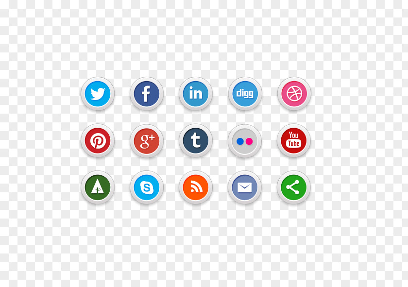 Round Button Social Media Icon PNG