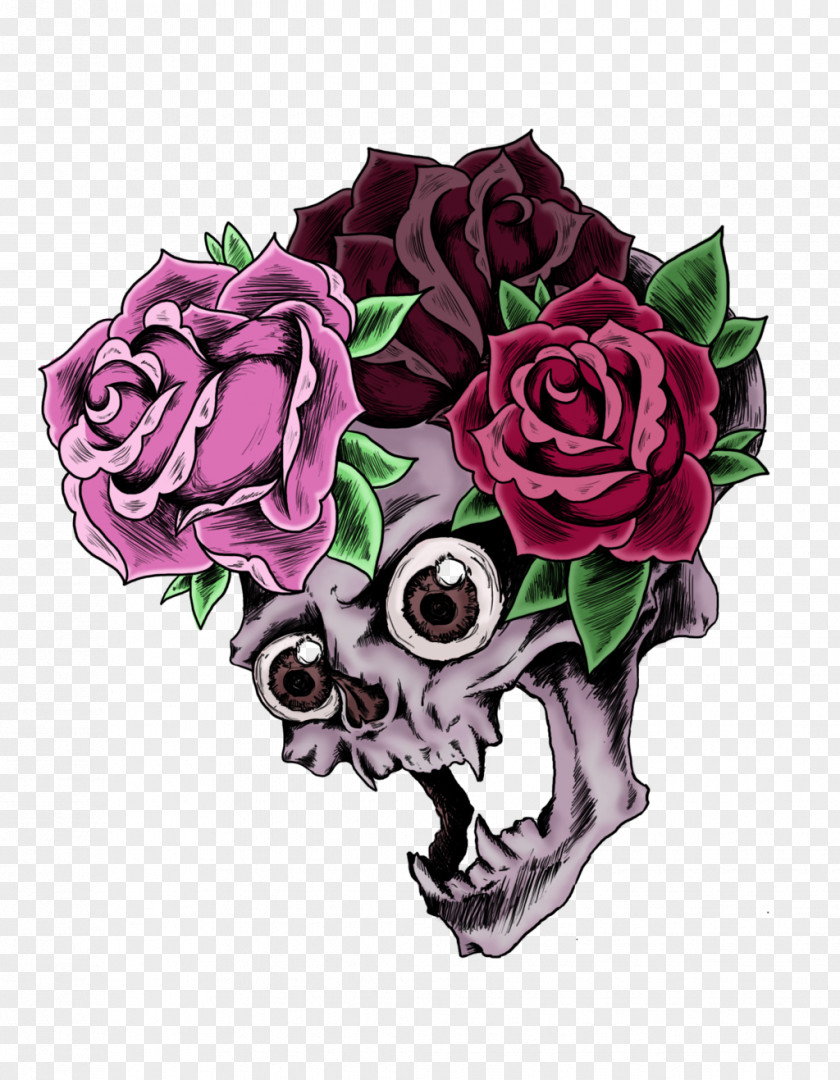 Skulls Skull Garden Roses Flower Calavera Drawing PNG