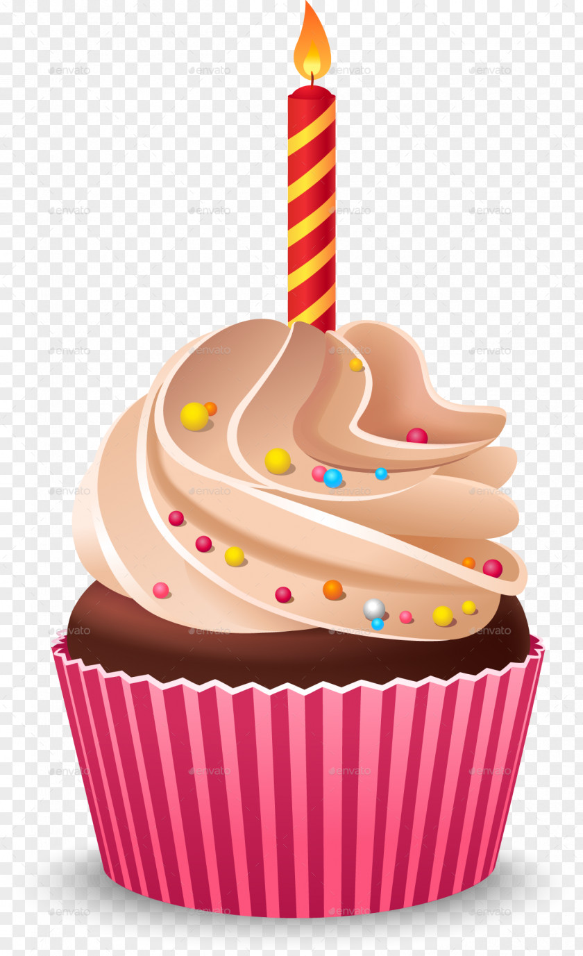 Birthday Cake Cupcake Cream Muffin PNG