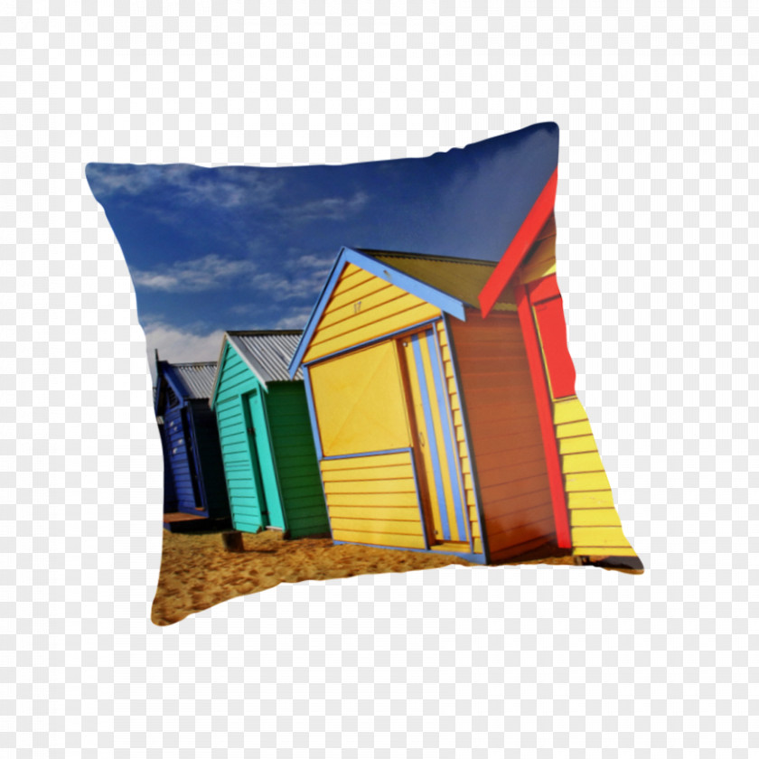 Pillow Brighton Beach Hut Cushion Throw Pillows PNG