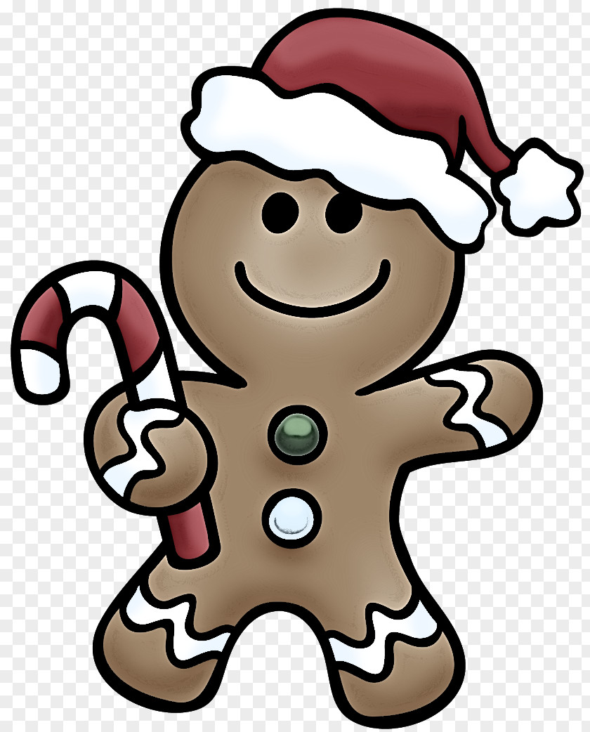 Pleased Sticker Cartoon Clip Art Gingerbread Christmas Fictional Character PNG