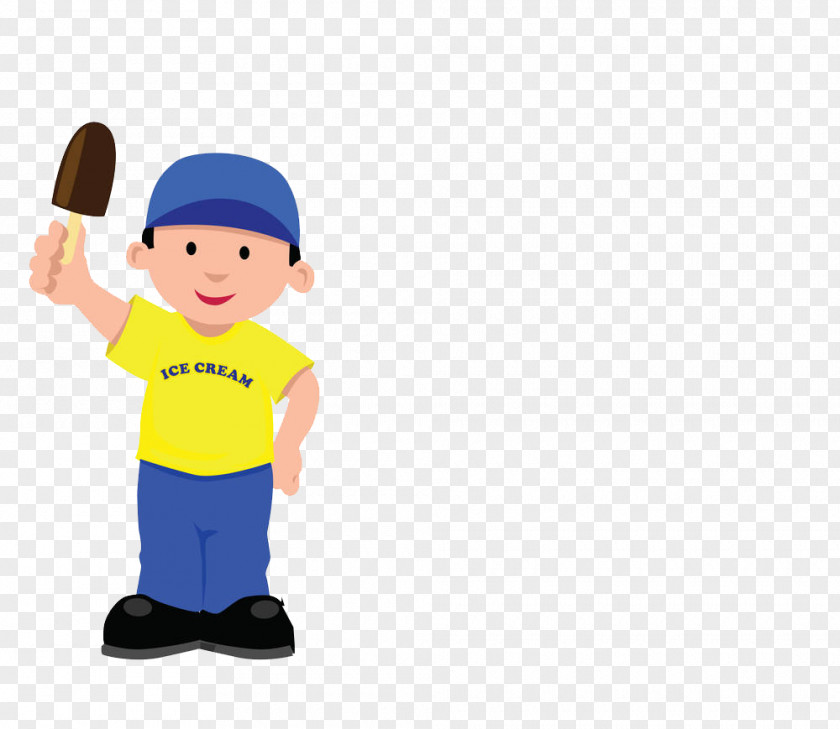 The Little Boy Wearing A Blue Peaked Cap Ice Cream Cart Drawing Clip Art PNG