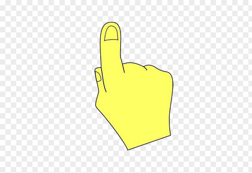 Yellow Click On The Direction Of Cartoon Finger Thumb PNG