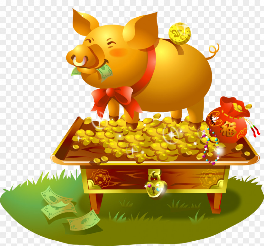 Toy Animation Gold Coin Chinese New Year PNG