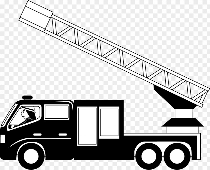 Fire Truck Cliparts Car Engine Black And White Clip Art PNG