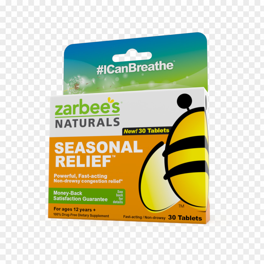 Fragmentation Header Box Zarbee's Naturals Seasonal Relief Product Nasal Congestion Tablet Allergy PNG