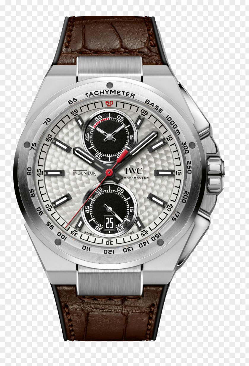 IWC Silver Coffee Color Watch Wristwatch Male International Company Chronograph Arrows Automatic PNG