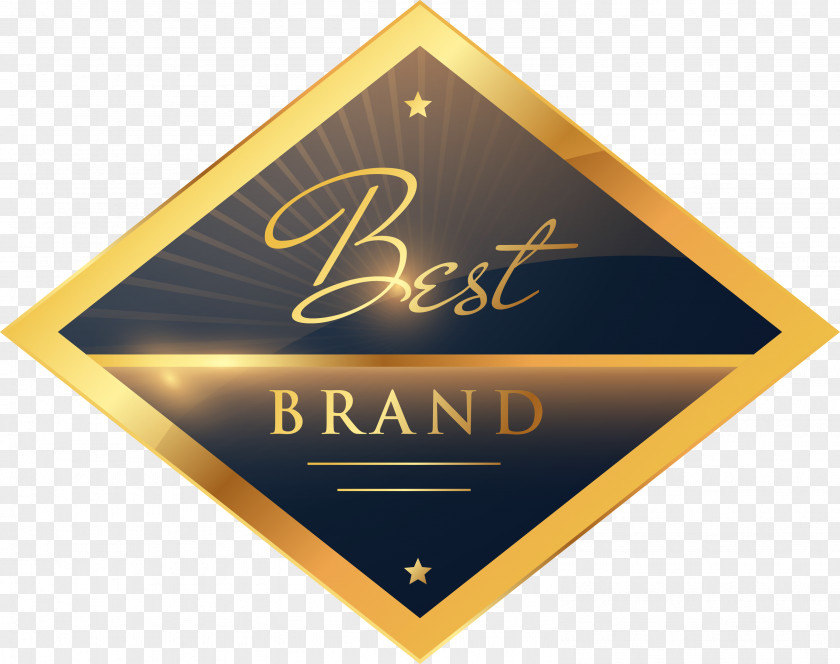 Vector Hand Painted Gold Label Metal PNG