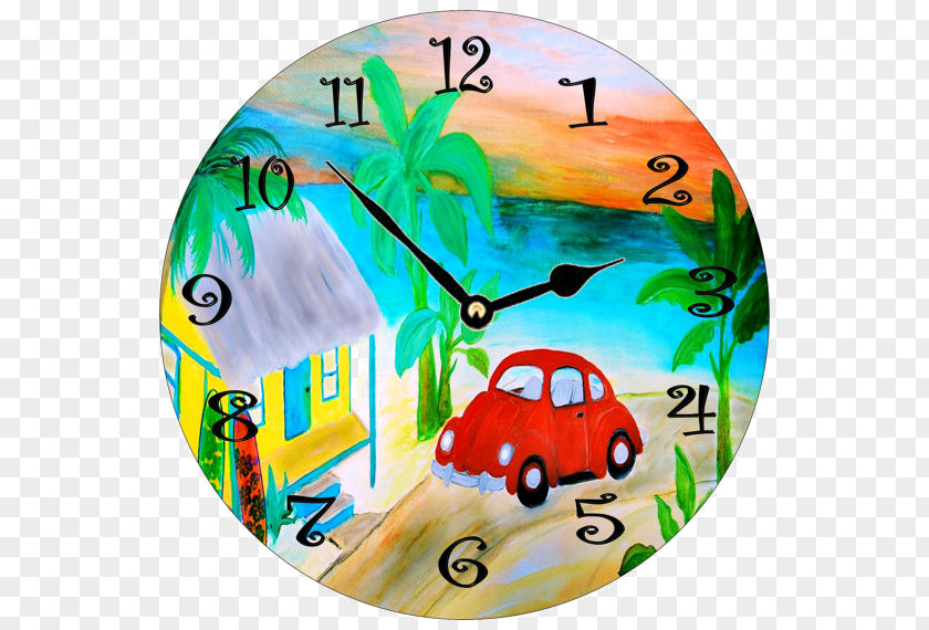 Watercolor Alarm Clock Table Painting PNG