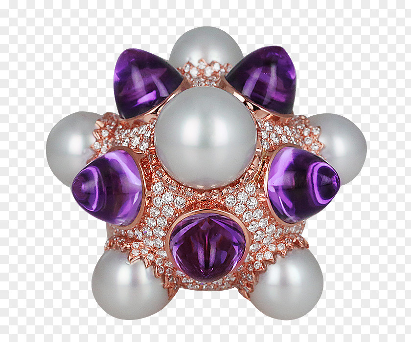 Cobochon Jewelry Amethyst Brooch Purple Jewellery PNG