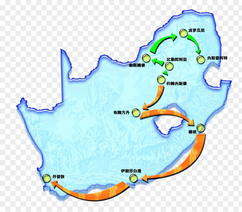 Arrow South Africa Map PNG