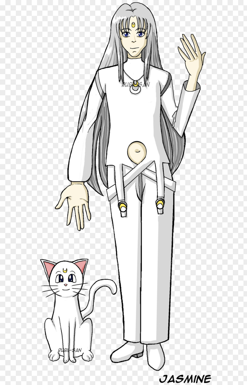 Artemis Sailor Moon Line Art Fiction Costume Drawing PNG