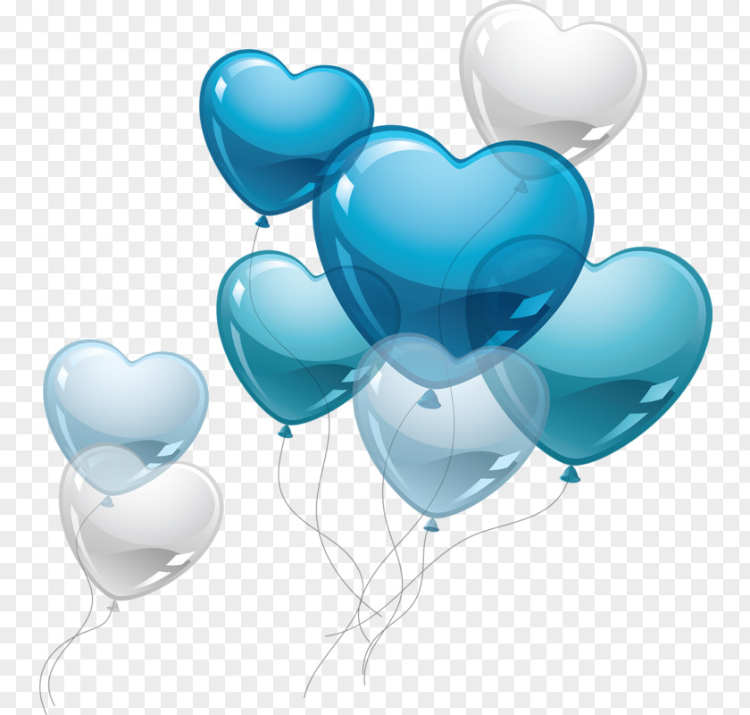 Blue Love Balloon Heart Valentines Day Clip Art PNG