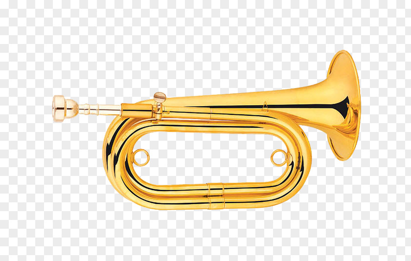 Golden Trumpet Saxhorn Bugle Flugelhorn Brass Instrument PNG