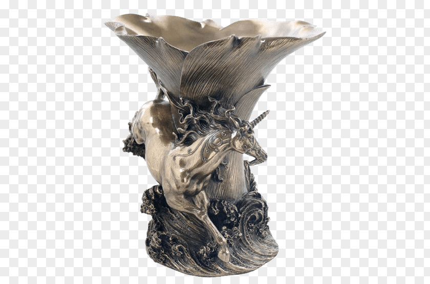 Horse Vase Unicorn Bronze Figurine PNG