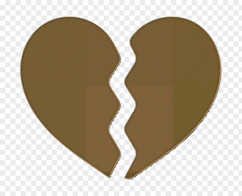 Broken Heart Divided In Two Parts Icon Interface PNG