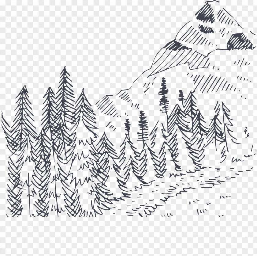 Hand-painted Mountain Euclidean Vector Download Landscape PNG