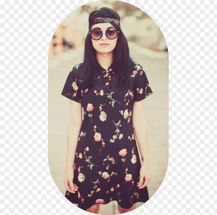 Plaid Pleated Skirts Sunglasses T-shirt Blouse Sleeve Fashion PNG