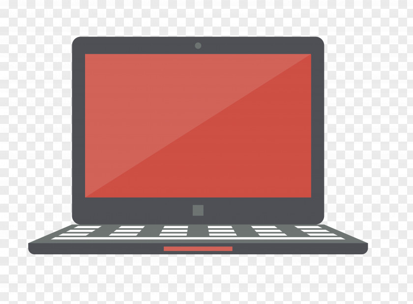 Red Computer Screen Laptop Netbook Keyboard Monitors PNG