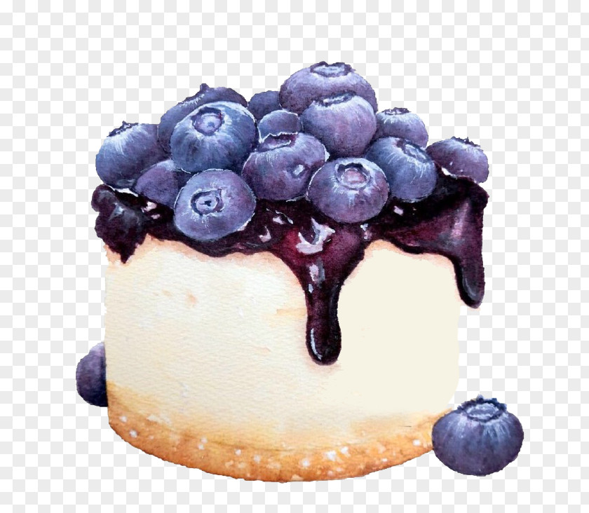 Cartoon Blueberry Cake Cupcake Chocolate Strawberry Cream PNG