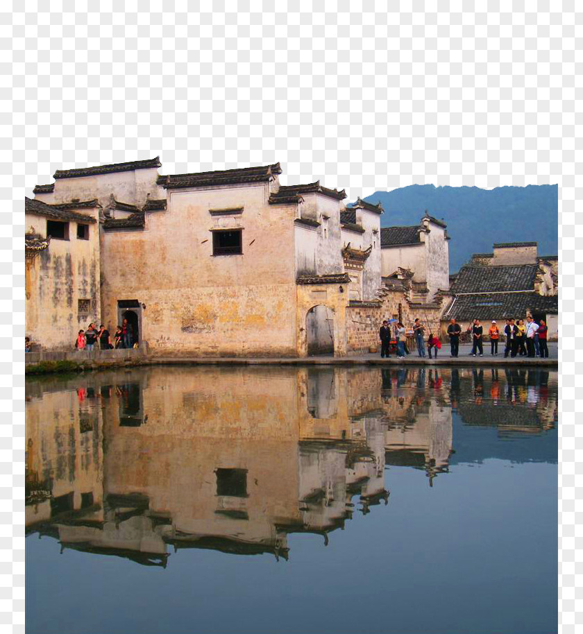 Hongcun Half Moon Lake Hongcunzhen Yi County, Anhui Architecture U5fbdu6d3eu5efau7b51 PNG