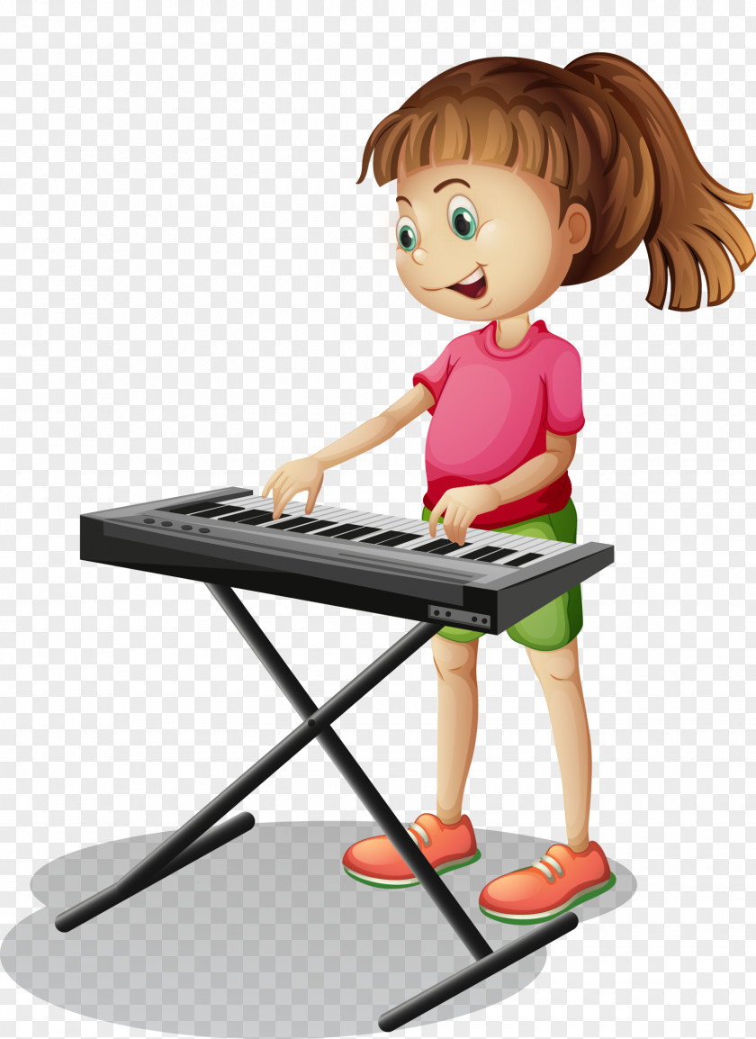 Piano Cartoon Stock Photography Illustration PNG photography Illustration, hand-painted girl with a keyboard clipart PNG