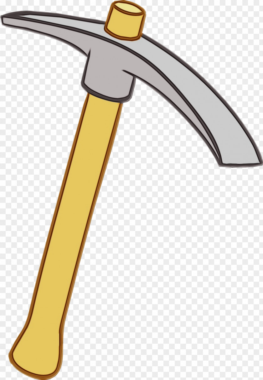 Pickaxe Cold Weapon Angle Hammer Yellow PNG