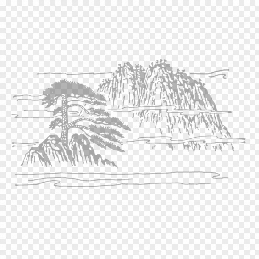 Tree,mountain Drawing Sketch PNG